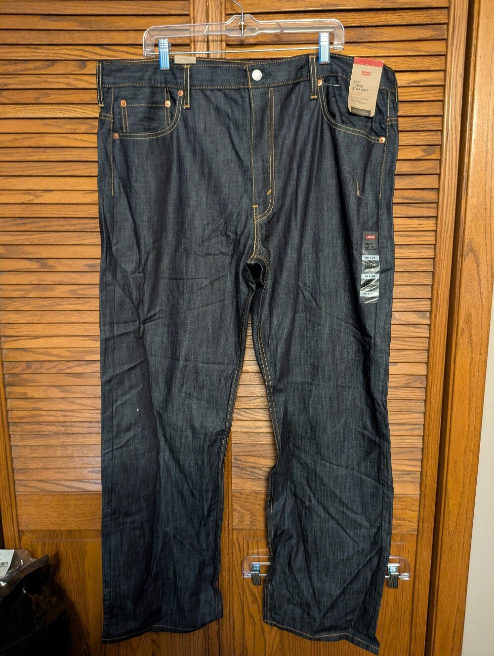 Levi's New Dark Wash Blue Jeans 569 Size 40x34 Mens